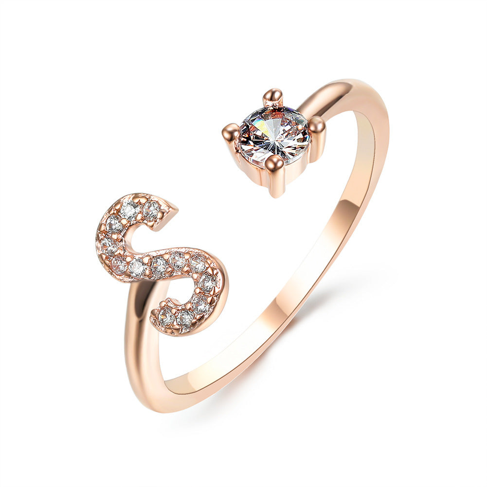 Anillo Ajustable con Letra Inicial — Joyería Fina Personalizada de Lujo