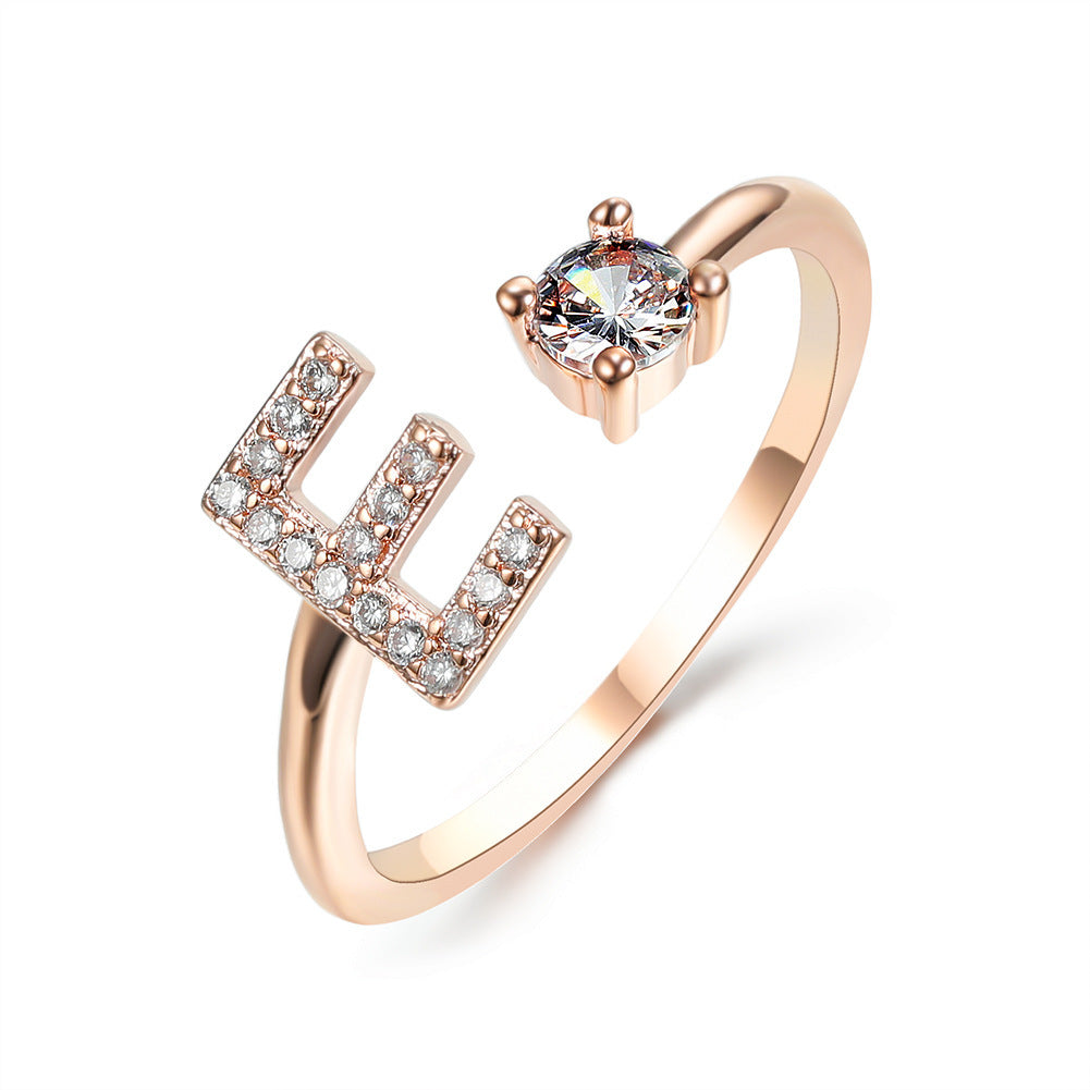 Anillo Ajustable con Letra Inicial — Joyería Fina Personalizada de Lujo