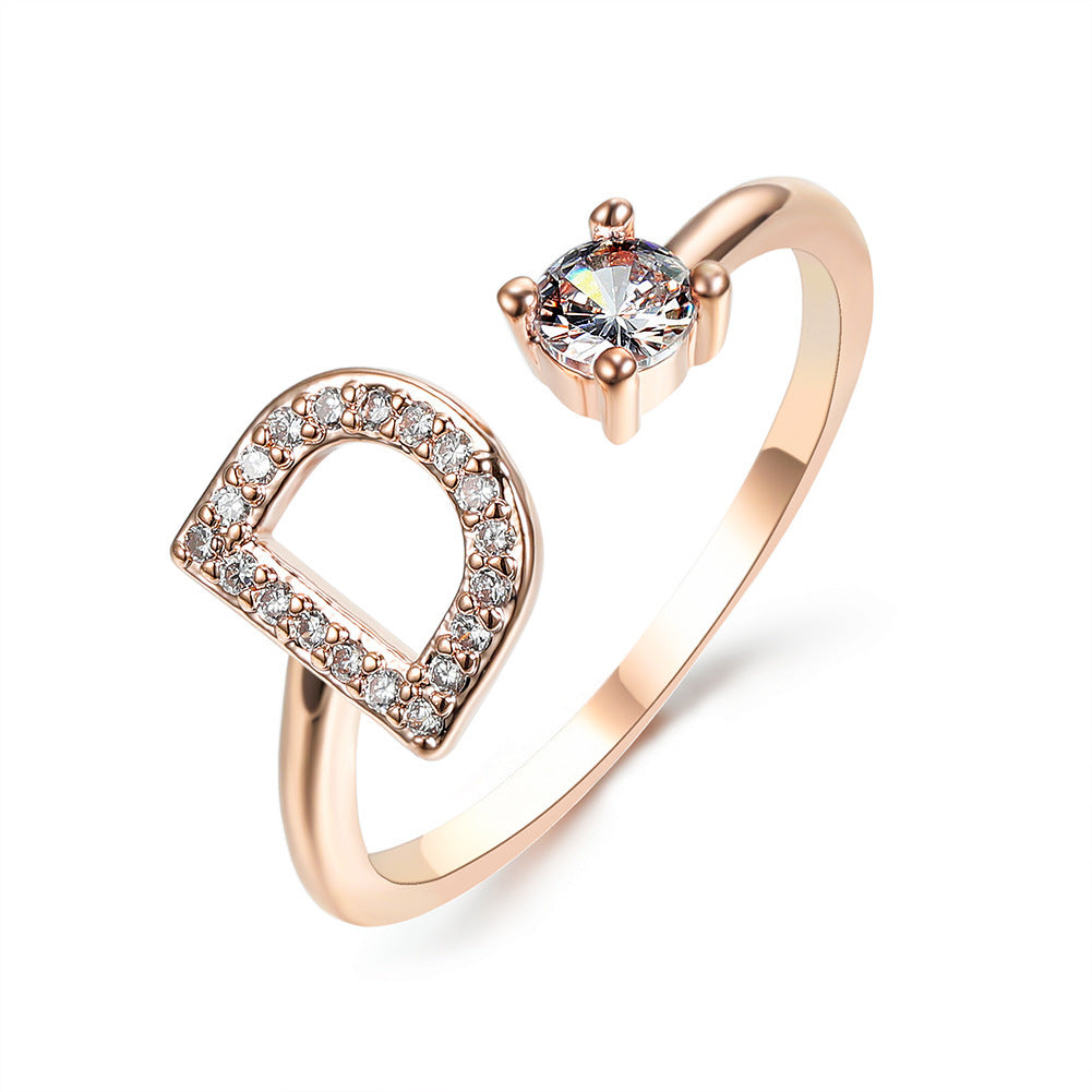 Anillo Ajustable con Letra Inicial — Joyería Fina Personalizada de Lujo