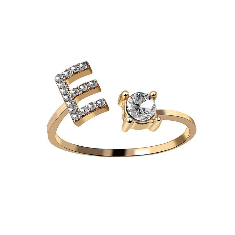 Anillo Ajustable con Letra Inicial — Joyería Fina Personalizada de Lujo