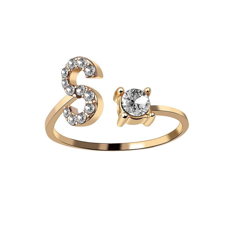 Anillo Ajustable con Letra Inicial — Joyería Fina Personalizada de Lujo