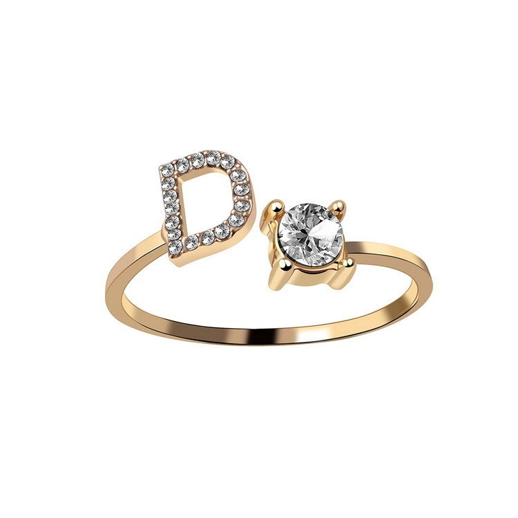 Anillo Ajustable con Letra Inicial — Joyería Fina Personalizada de Lujo