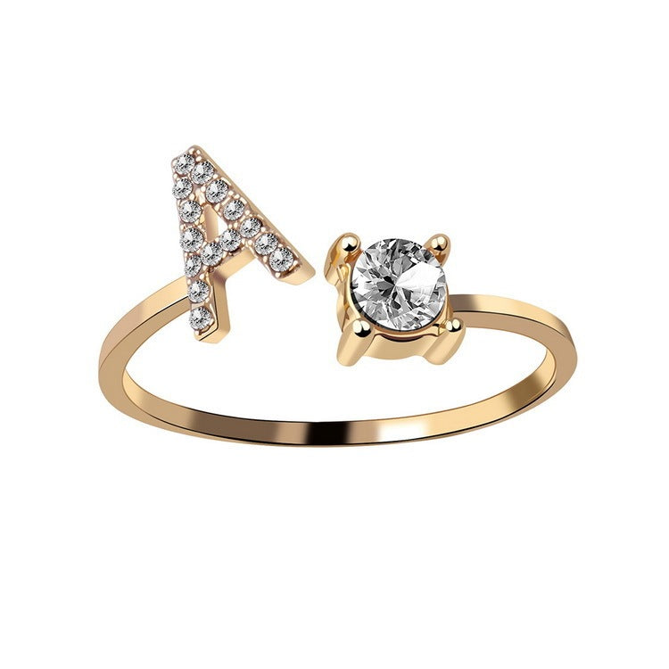Anillo Ajustable con Letra Inicial — Joyería Fina Personalizada de Lujo