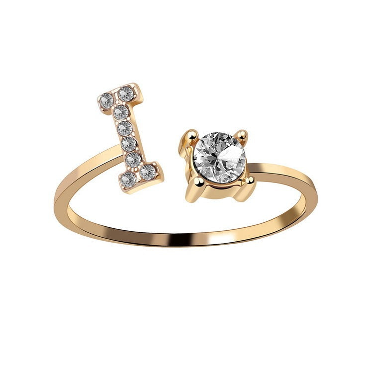 Anillo Ajustable con Letra Inicial — Joyería Fina Personalizada de Lujo