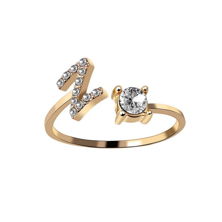 Anillo Ajustable con Letra Inicial — Joyería Fina Personalizada de Lujo