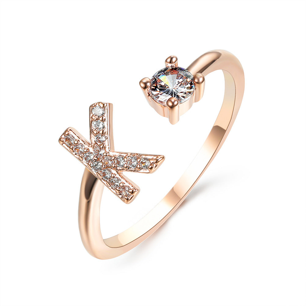 Anillo Ajustable con Letra Inicial — Joyería Fina Personalizada de Lujo