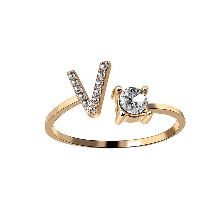 Anillo Ajustable con Letra Inicial — Joyería Fina Personalizada de Lujo