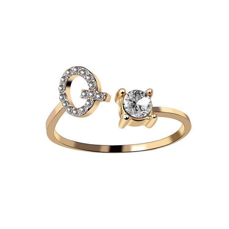 Anillo Ajustable con Letra Inicial — Joyería Fina Personalizada de Lujo