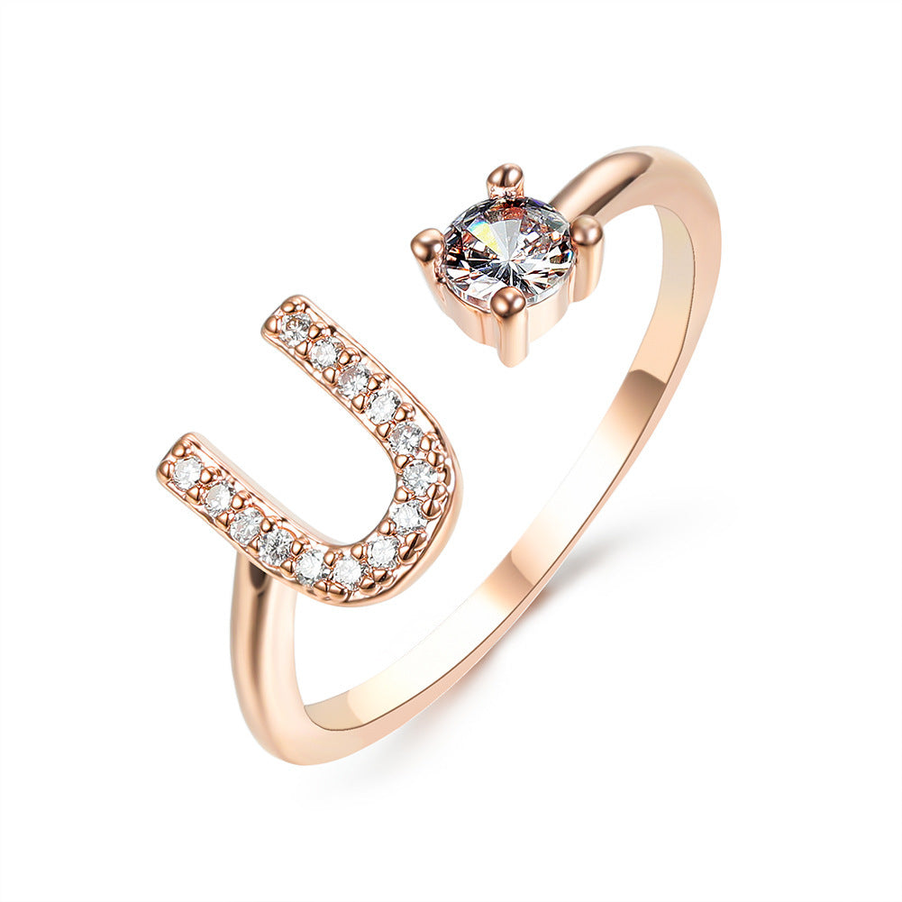 Anillo Ajustable con Letra Inicial — Joyería Fina Personalizada de Lujo