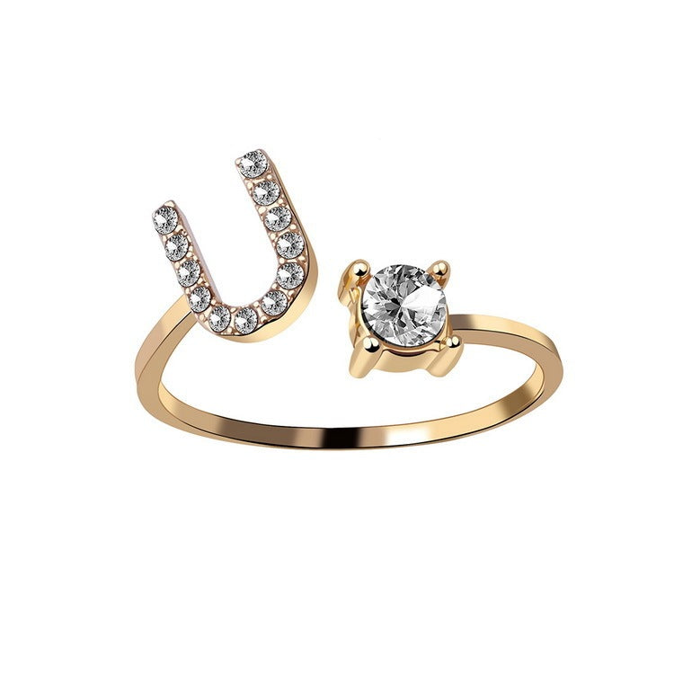 Anillo Ajustable con Letra Inicial — Joyería Fina Personalizada de Lujo