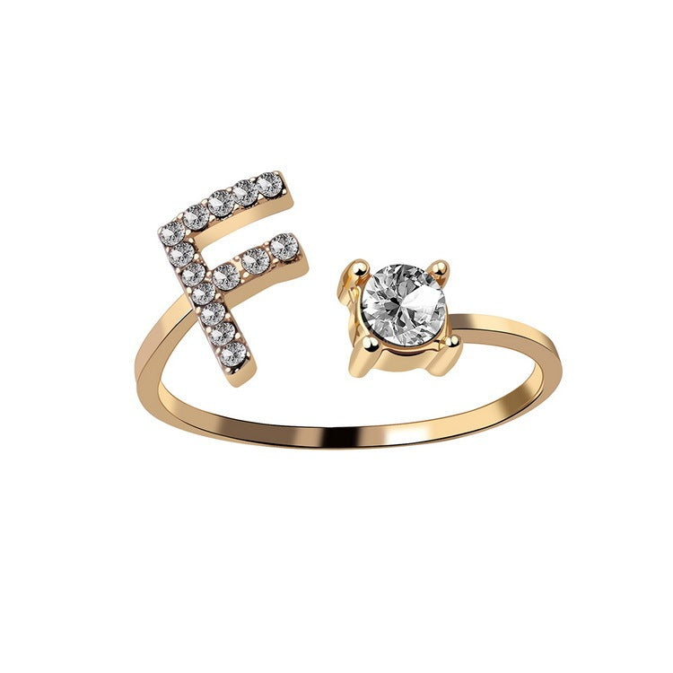 Anillo Ajustable con Letra Inicial — Joyería Fina Personalizada de Lujo