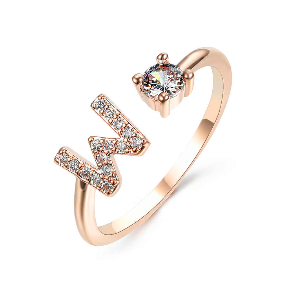 Anillo Ajustable con Letra Inicial — Joyería Fina Personalizada de Lujo