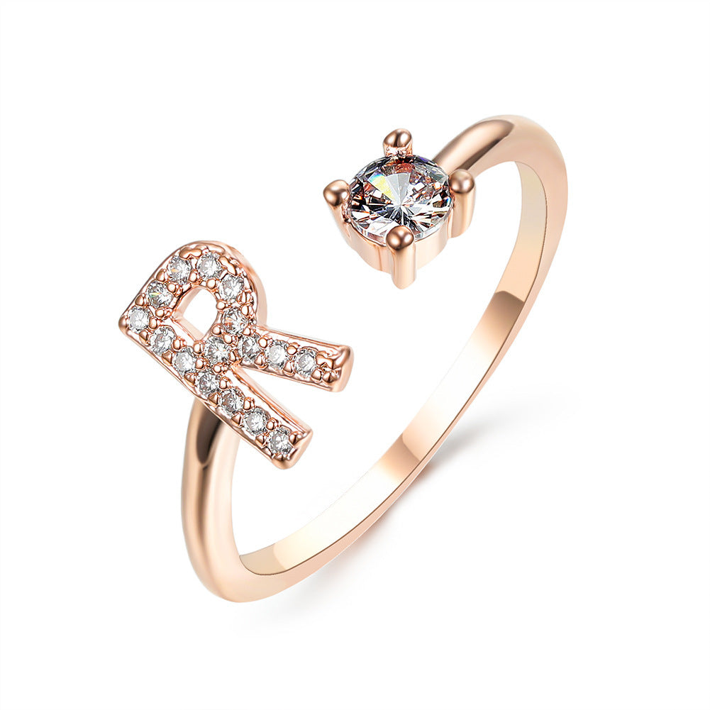 Anillo Ajustable con Letra Inicial — Joyería Fina Personalizada de Lujo