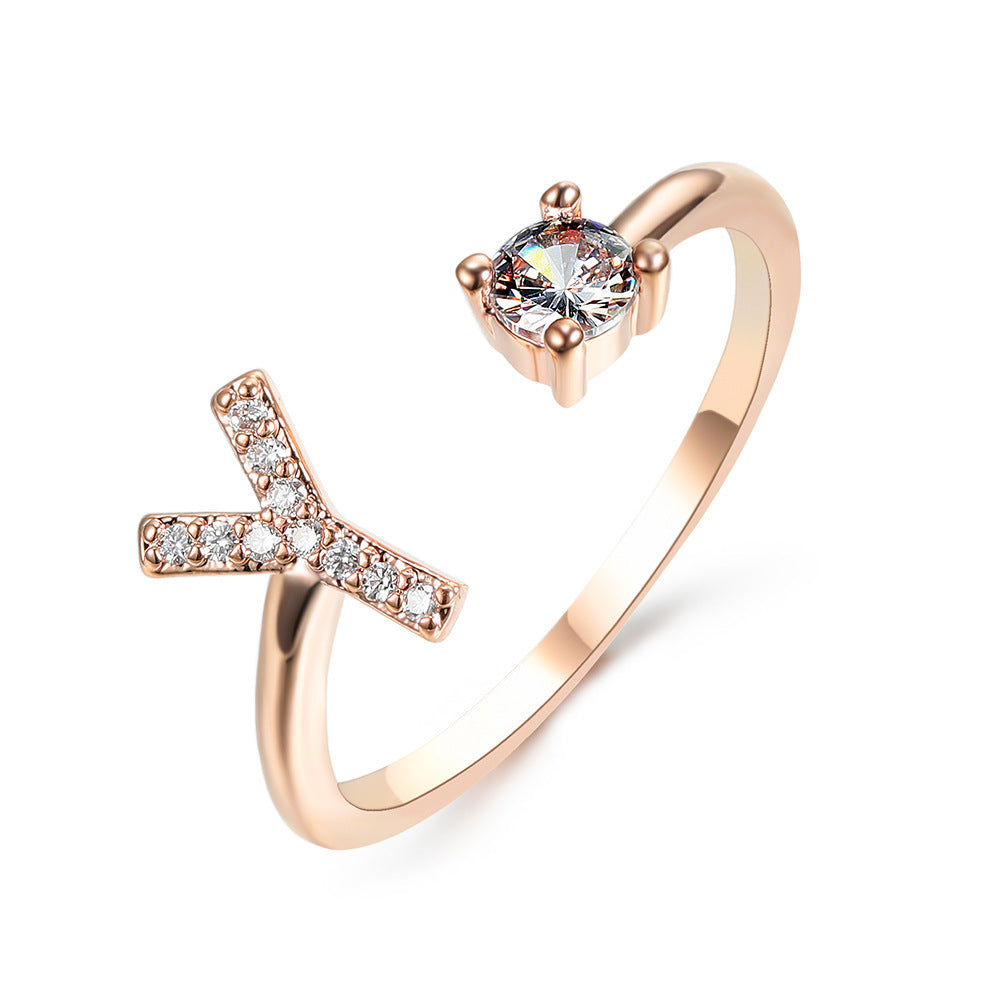 Anillo Ajustable con Letra Inicial — Joyería Fina Personalizada de Lujo