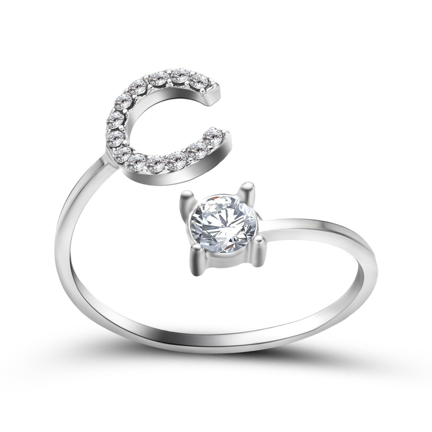 Anillo Ajustable con Letra Inicial — Joyería Fina Personalizada de Lujo