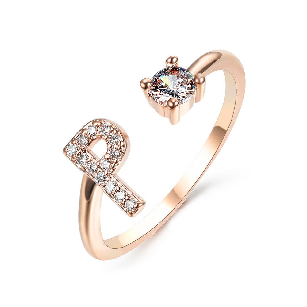 Anillo Ajustable con Letra Inicial — Joyería Fina Personalizada de Lujo