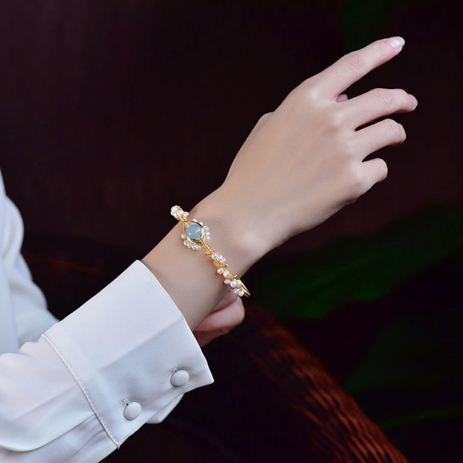 PrimeCrate™ Signature Gold-Braided Pearl Cuff – PrimeCrate™ Signature Gold-Braided Pearl Cuff –
