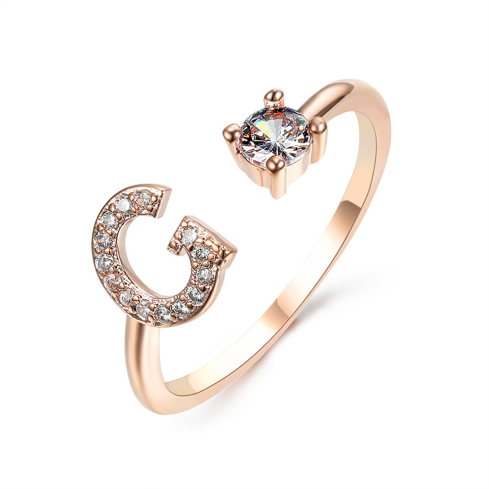 Anillo Ajustable con Letra Inicial — Joyería Fina Personalizada de Lujo