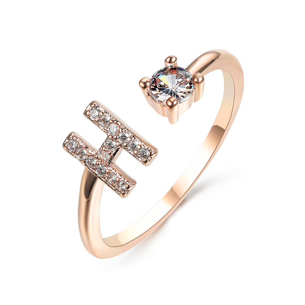 Anillo Ajustable con Letra Inicial — Joyería Fina Personalizada de Lujo