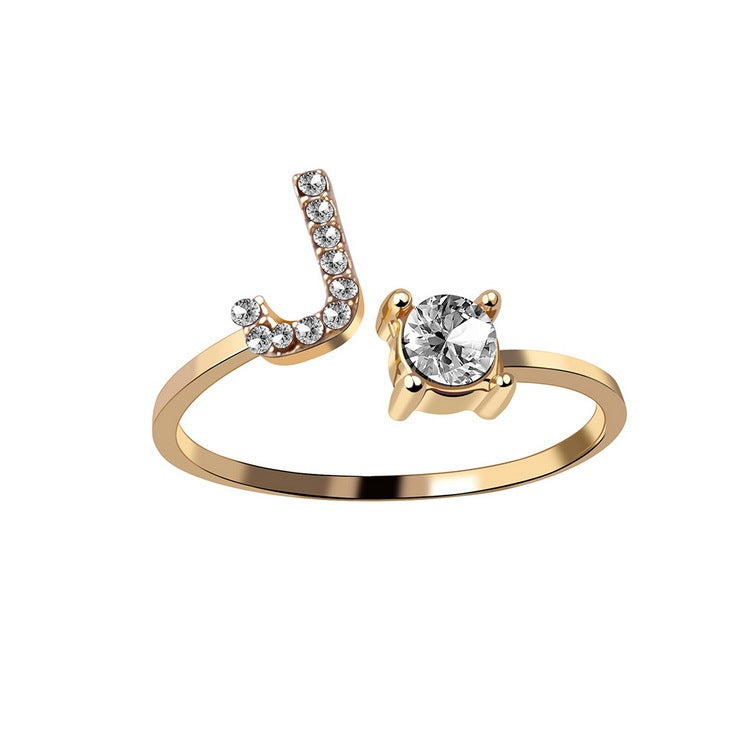 Anillo Ajustable con Letra Inicial — Joyería Fina Personalizada de Lujo