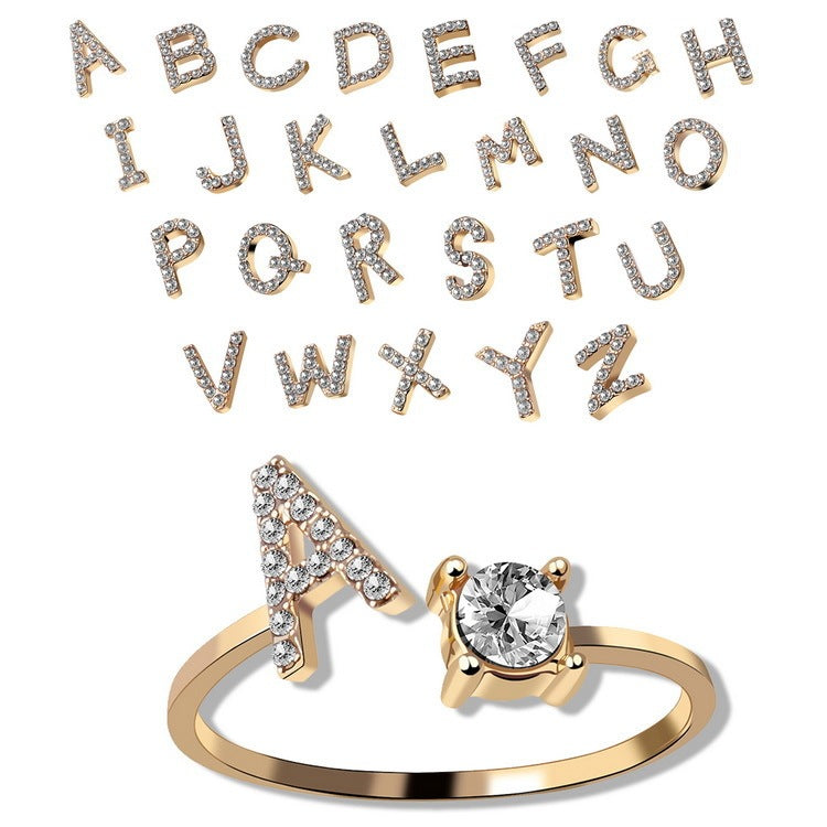 Anillo Ajustable con Letra Inicial — Joyería Fina Personalizada de Lujo