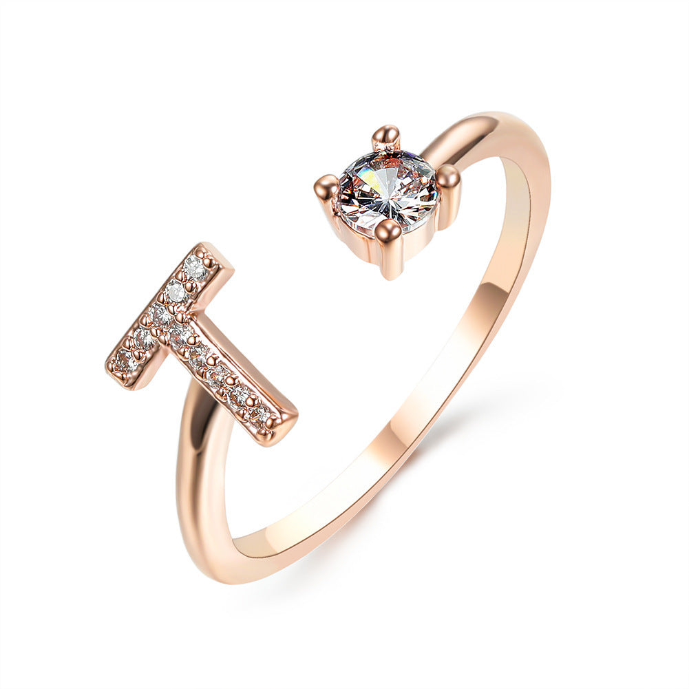 Anillo Ajustable con Letra Inicial — Joyería Fina Personalizada de Lujo