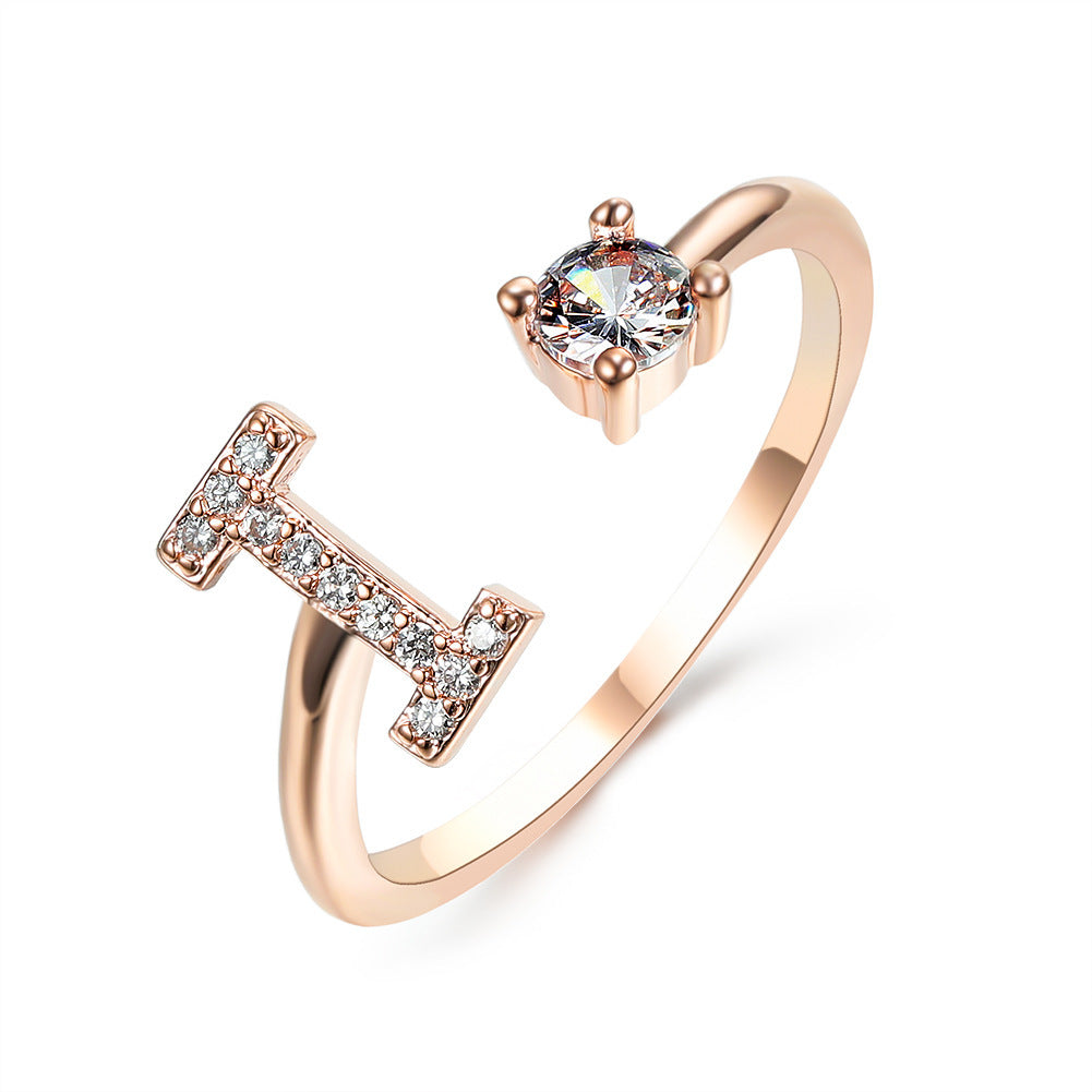 Anillo Ajustable con Letra Inicial — Joyería Fina Personalizada de Lujo