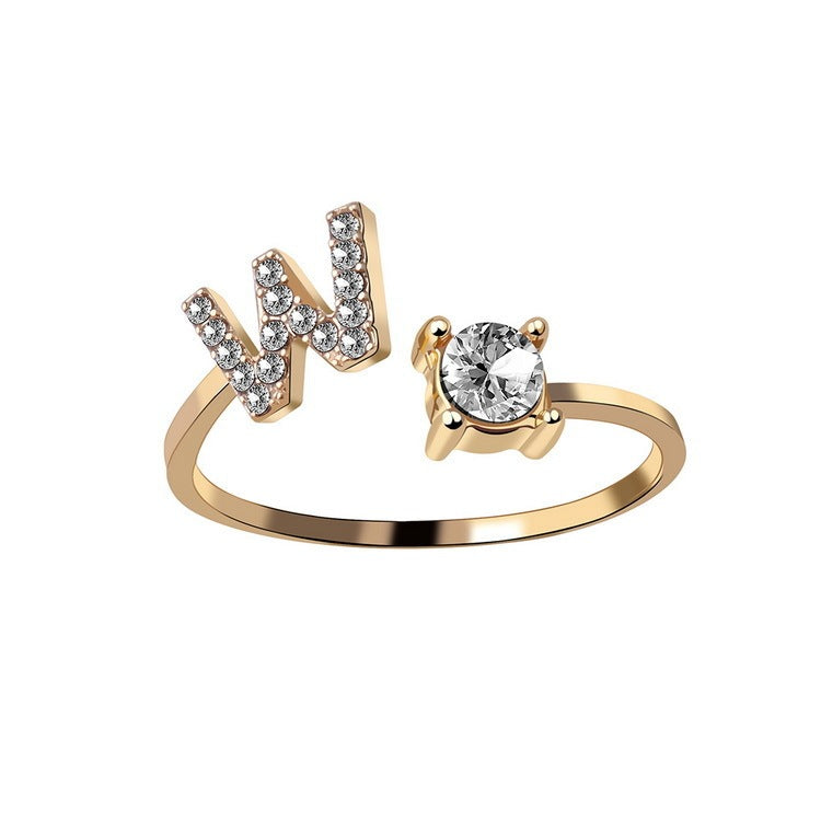 Anillo Ajustable con Letra Inicial — Joyería Fina Personalizada de Lujo