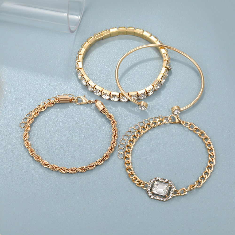 PrimeCrate™ Signature Diamond-Effect Bracelet Set (4-Piece Collection) PrimeCrate™ Signature Diamond-Effect Bracelet Set (4-Piece Collection)