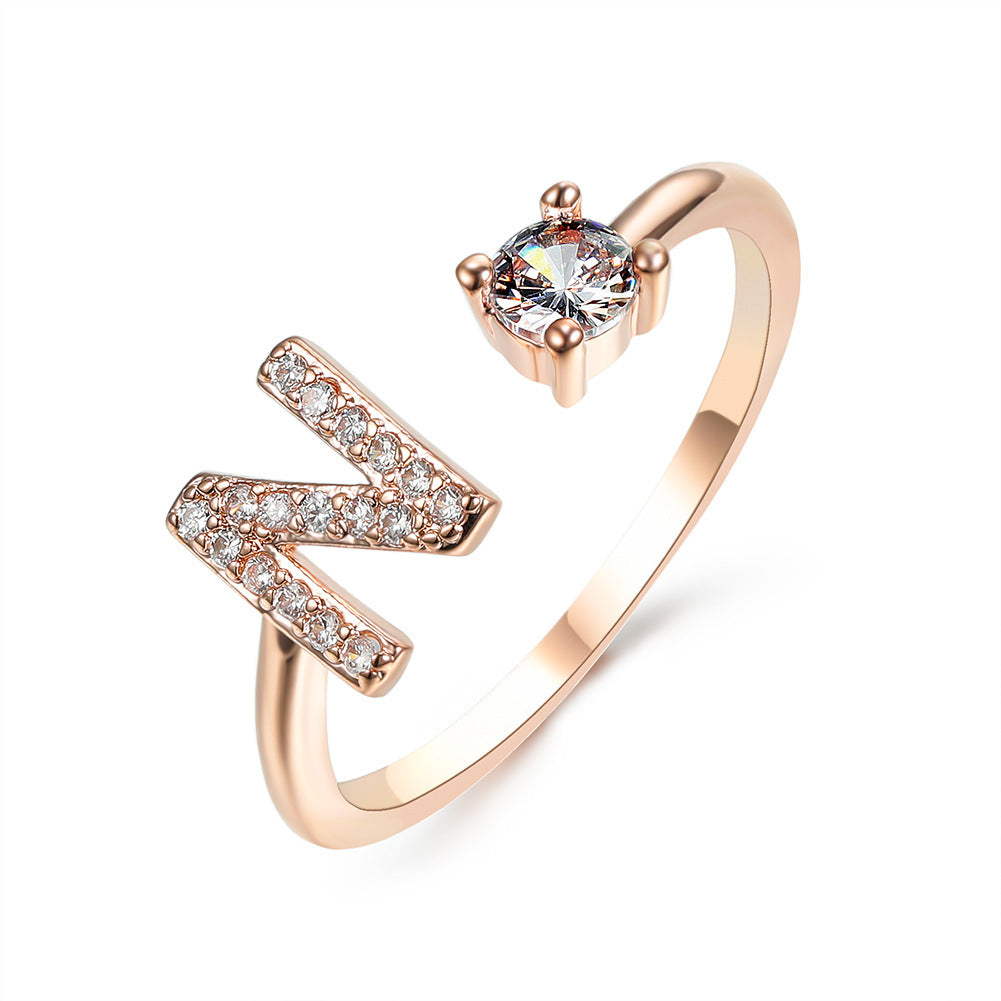 Anillo Ajustable con Letra Inicial — Joyería Fina Personalizada de Lujo