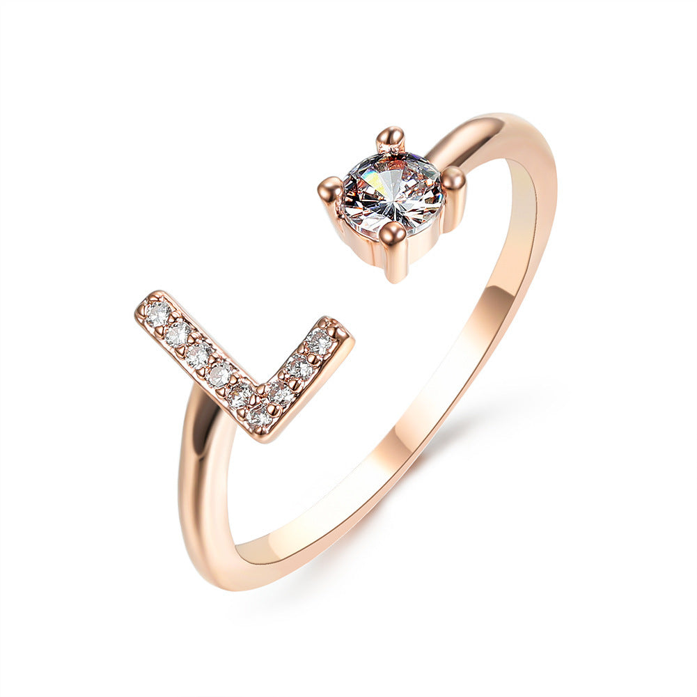 Anillo Ajustable con Letra Inicial — Joyería Fina Personalizada de Lujo