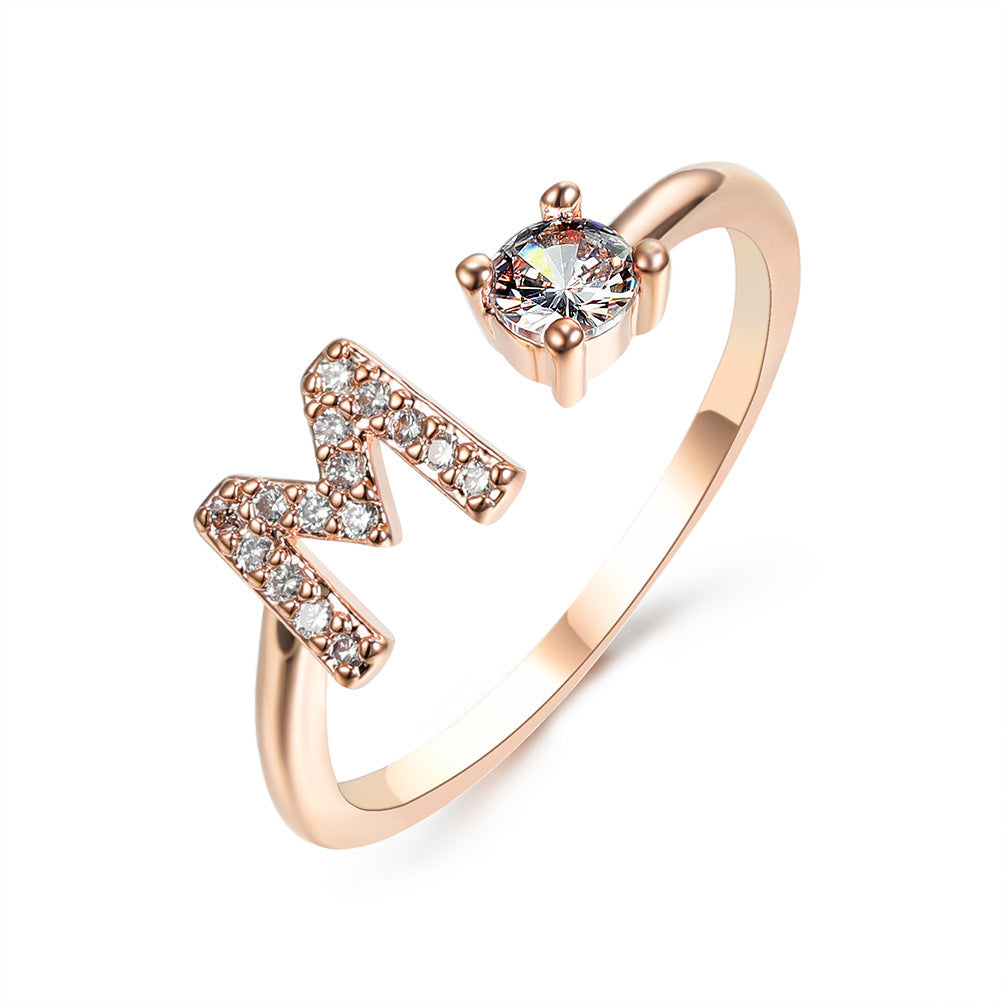 Anillo Ajustable con Letra Inicial — Joyería Fina Personalizada de Lujo