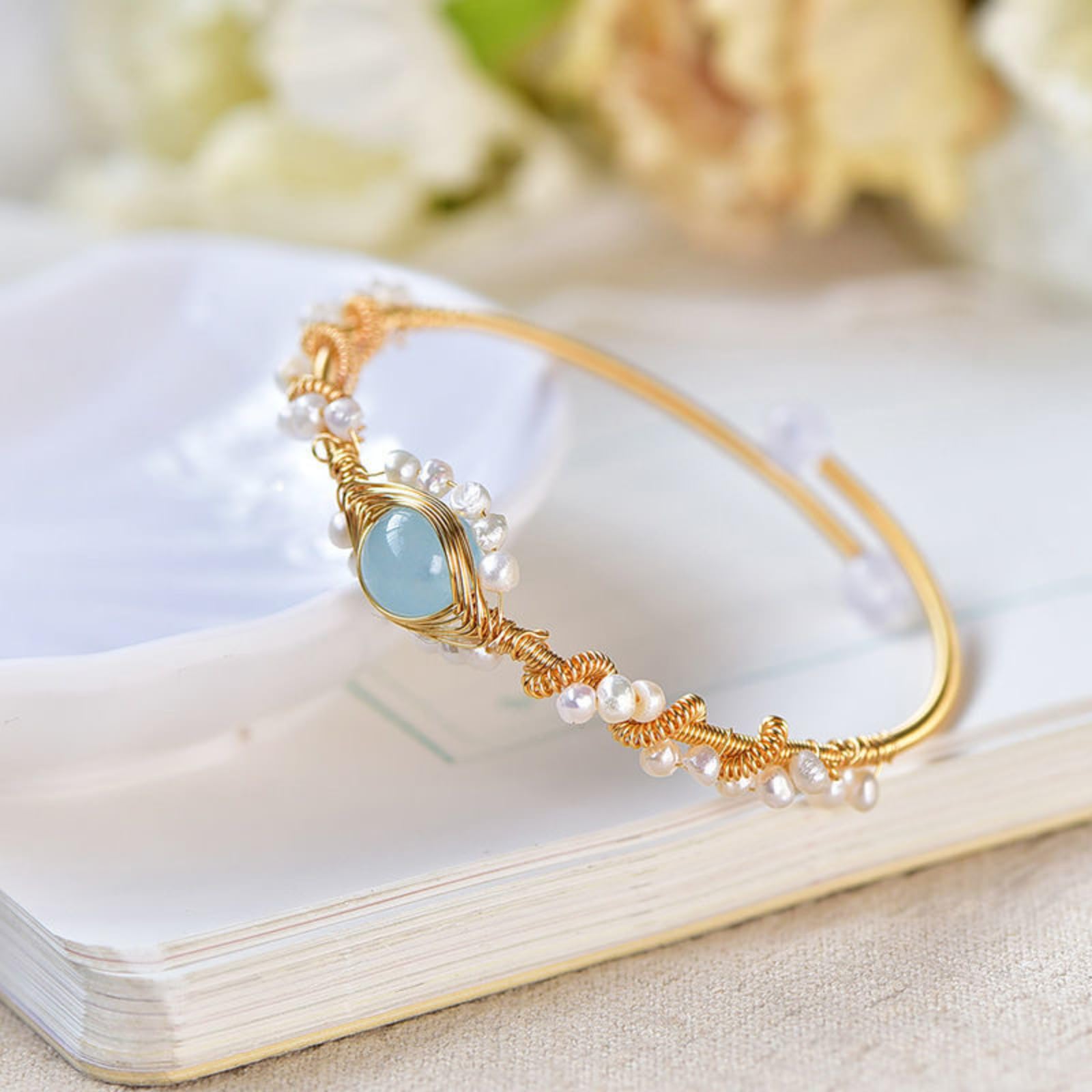 PrimeCrate™ Signature Gold-Braided Pearl Cuff – PrimeCrate™ Signature Gold-Braided Pearl Cuff –