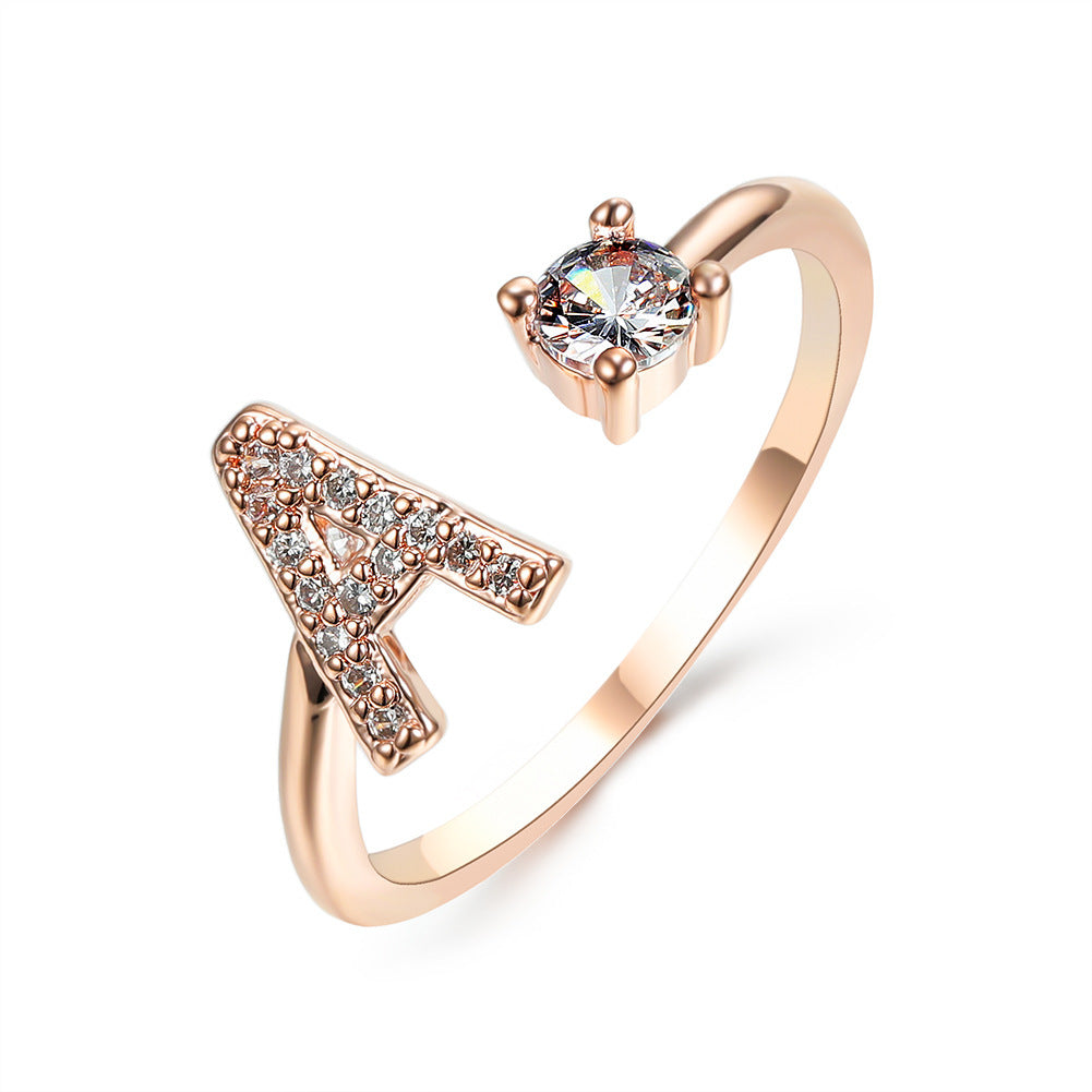 Anillo Ajustable con Letra Inicial — Joyería Fina Personalizada de Lujo
