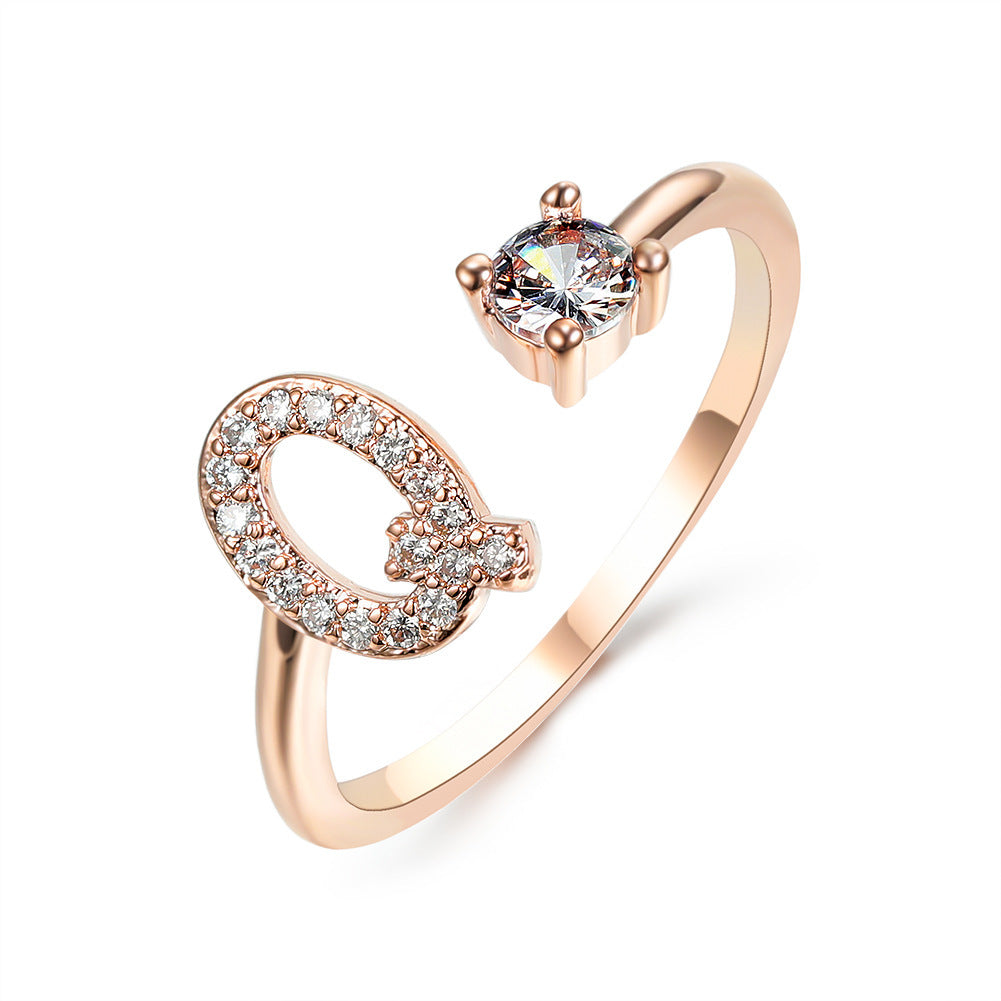 Anillo Ajustable con Letra Inicial — Joyería Fina Personalizada de Lujo