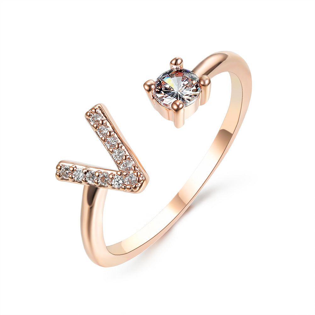 Anillo Ajustable con Letra Inicial — Joyería Fina Personalizada de Lujo