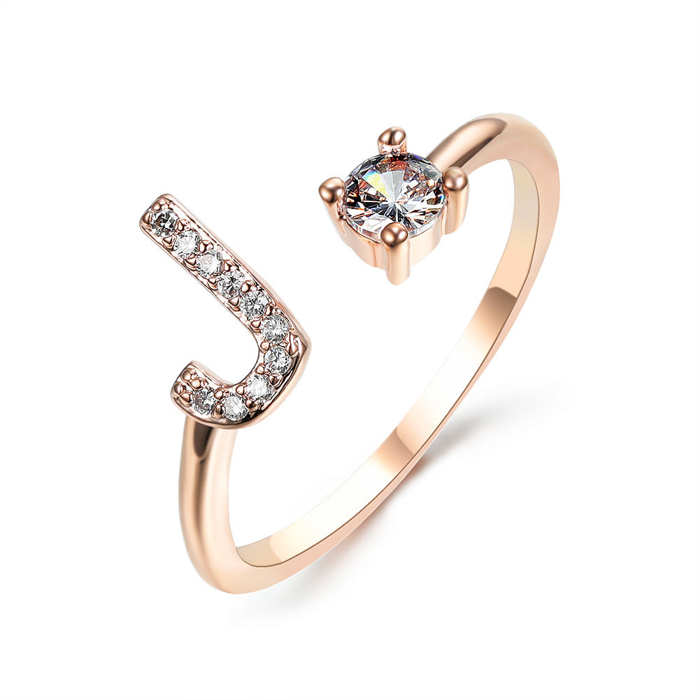 Anillo Ajustable con Letra Inicial — Joyería Fina Personalizada de Lujo