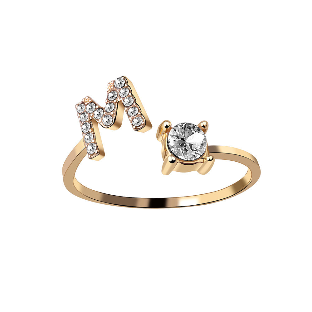 Anillo Ajustable con Letra Inicial — Joyería Fina Personalizada de Lujo