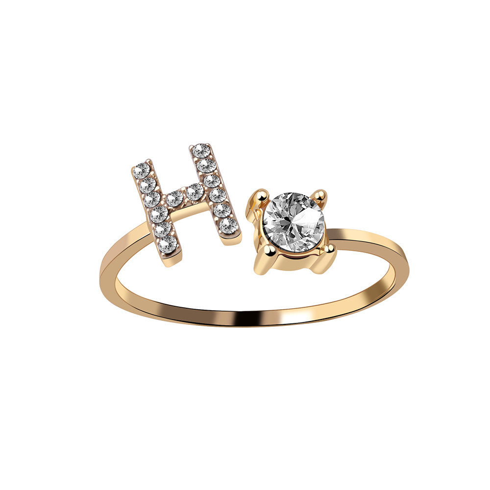 Anillo Ajustable con Letra Inicial — Joyería Fina Personalizada de Lujo