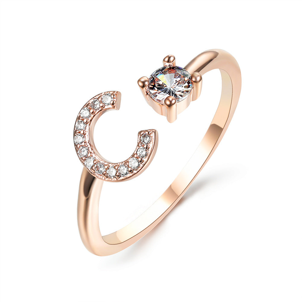 Anillo Ajustable con Letra Inicial — Joyería Fina Personalizada de Lujo
