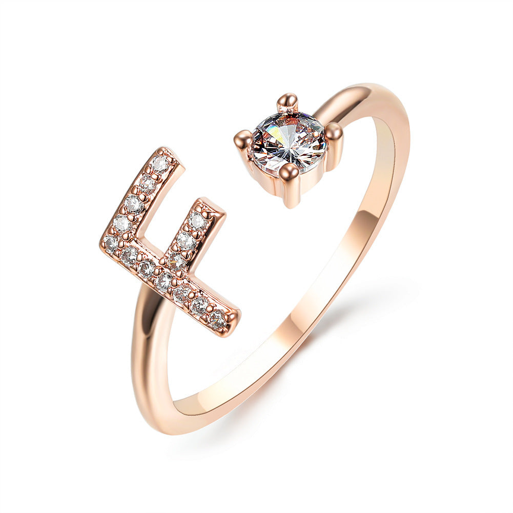 Anillo Ajustable con Letra Inicial — Joyería Fina Personalizada de Lujo