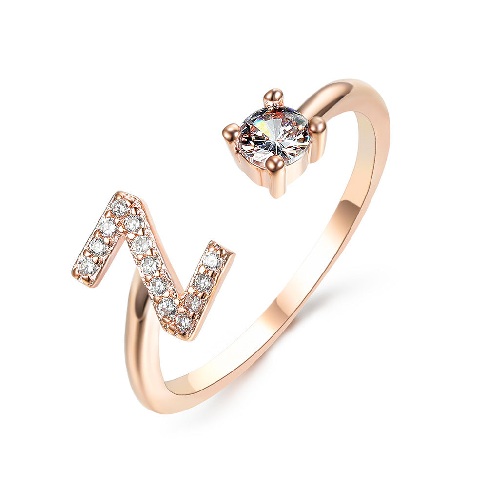 Anillo Ajustable con Letra Inicial — Joyería Fina Personalizada de Lujo