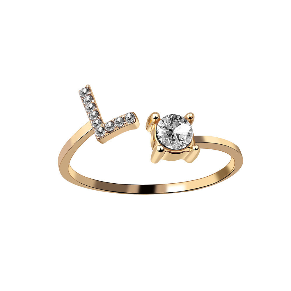 Anillo Ajustable con Letra Inicial — Joyería Fina Personalizada de Lujo