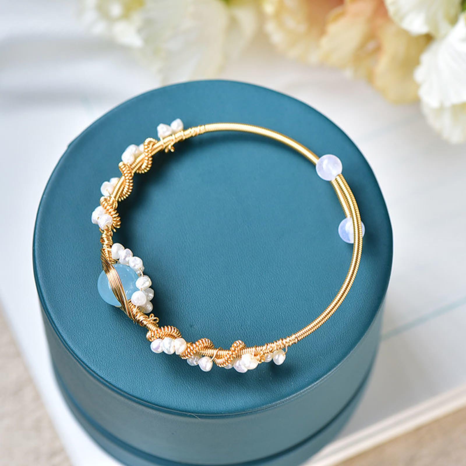 PrimeCrate™ Signature Gold-Braided Pearl Cuff – PrimeCrate™ Signature Gold-Braided Pearl Cuff –