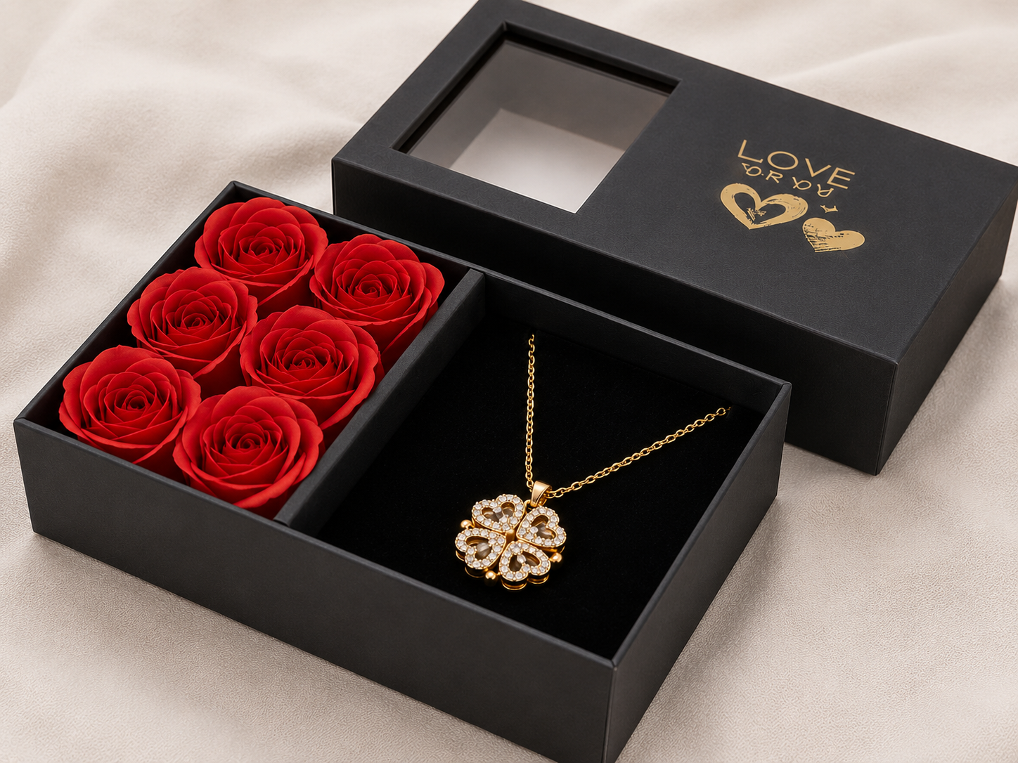 PrimeCrate™ Luxe Clover Necklace | 4 Hearts Luxury Collection PrimeCrate™ Luxe Clover Necklace | 4 Hearts Luxury Collection