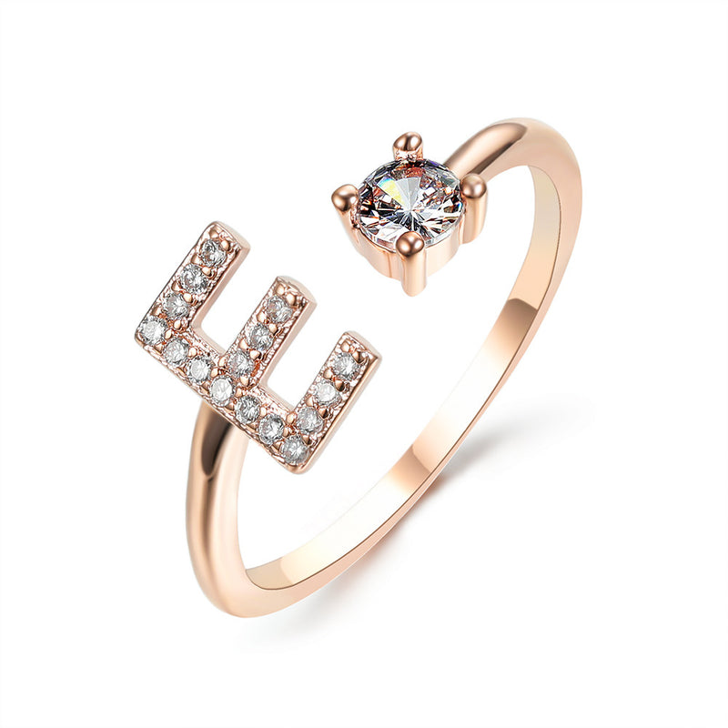 Anillo Ajustable con Letra Inicial — Joyería Fina Personalizada de Lujo