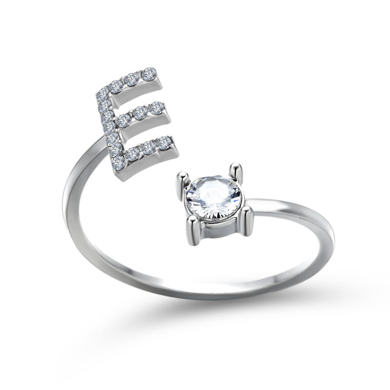Anillo Ajustable con Letra Inicial — Joyería Fina Personalizada de Lujo