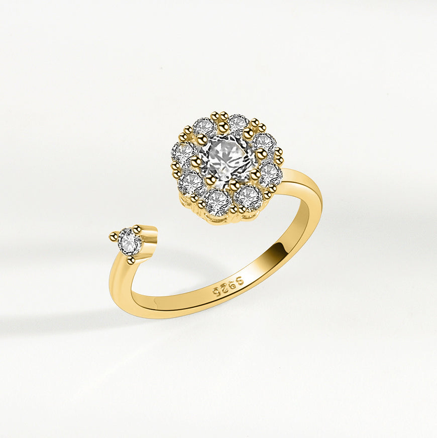 Adjustable S925 Sterling Silver Rotating Band
