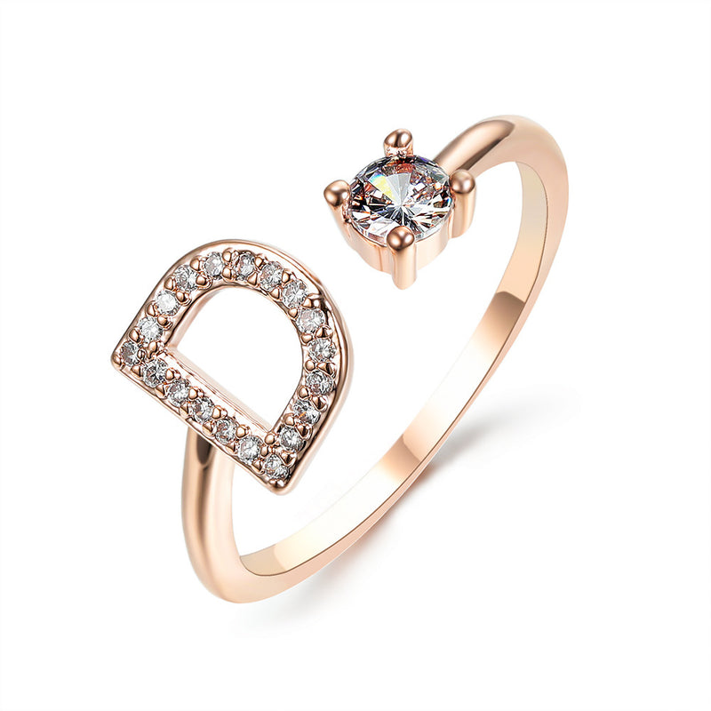 Anillo Ajustable con Letra Inicial — Joyería Fina Personalizada de Lujo