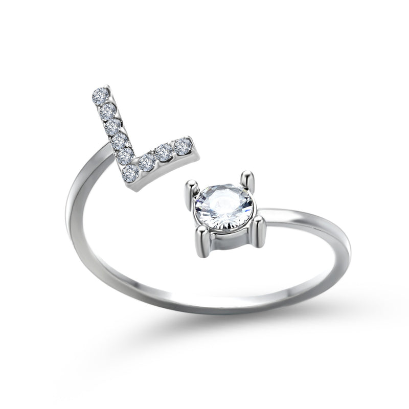Anillo Ajustable con Letra Inicial — Joyería Fina Personalizada de Lujo